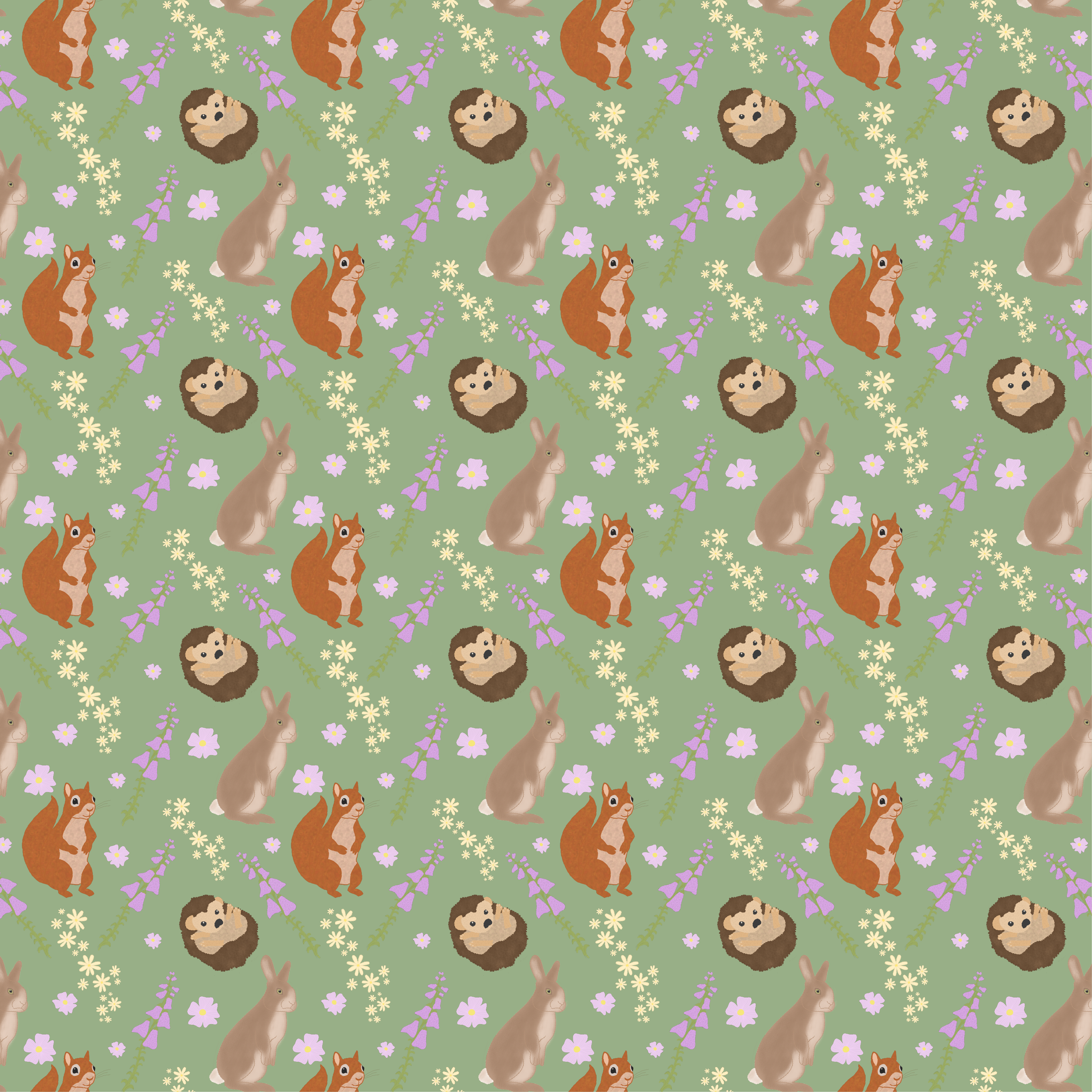 Woodland Creatures Pattern